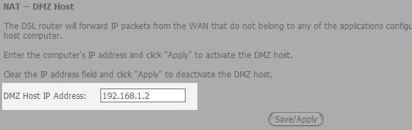 DMZ Host IP