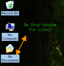 Icons without shadow