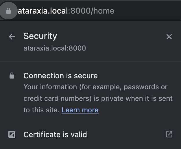 Local SSL cert in Chrome